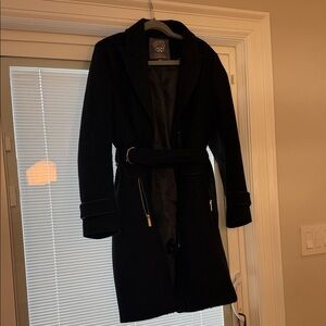 Vince Camuto Black Belted Coat